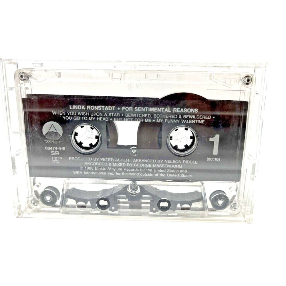 Linda Ronstadt "For Sentimental Reasons" 1986 Cassette Tape Asylum Records A221